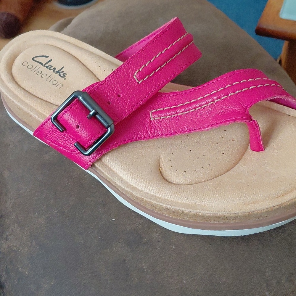Clarks Collection Pink Sandles  Size 7 - Picture 2 of 7